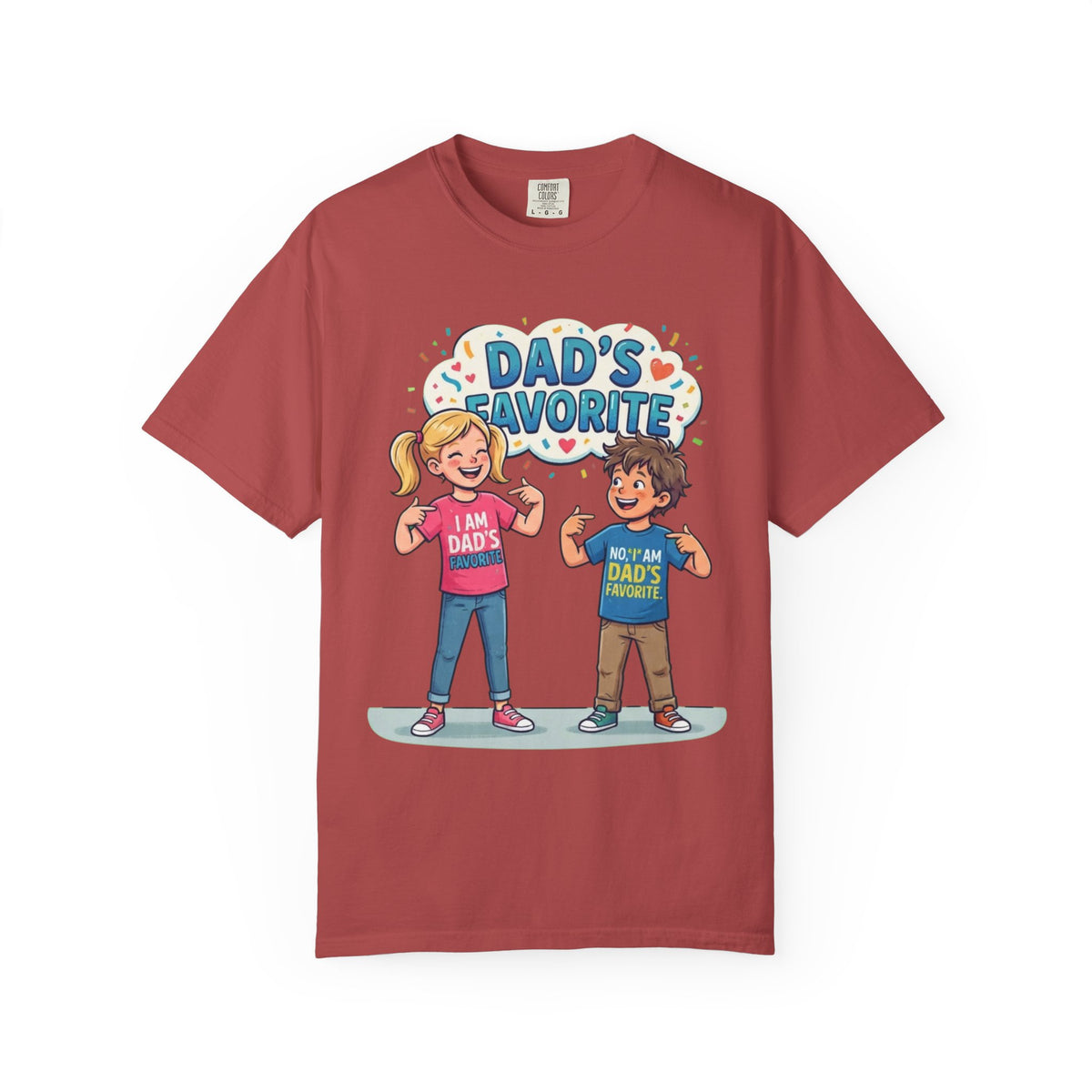 Color: Crimson | Dad's Favorite Unisex Garment-Dyed Tee