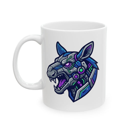 "Cyber Moose" White Ceramic Mug — Graphic