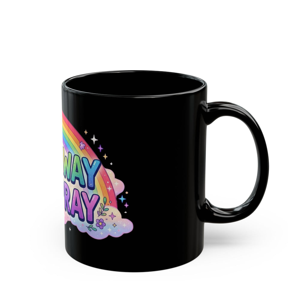 "Gay Away The Pray" Black Ceramic Mug