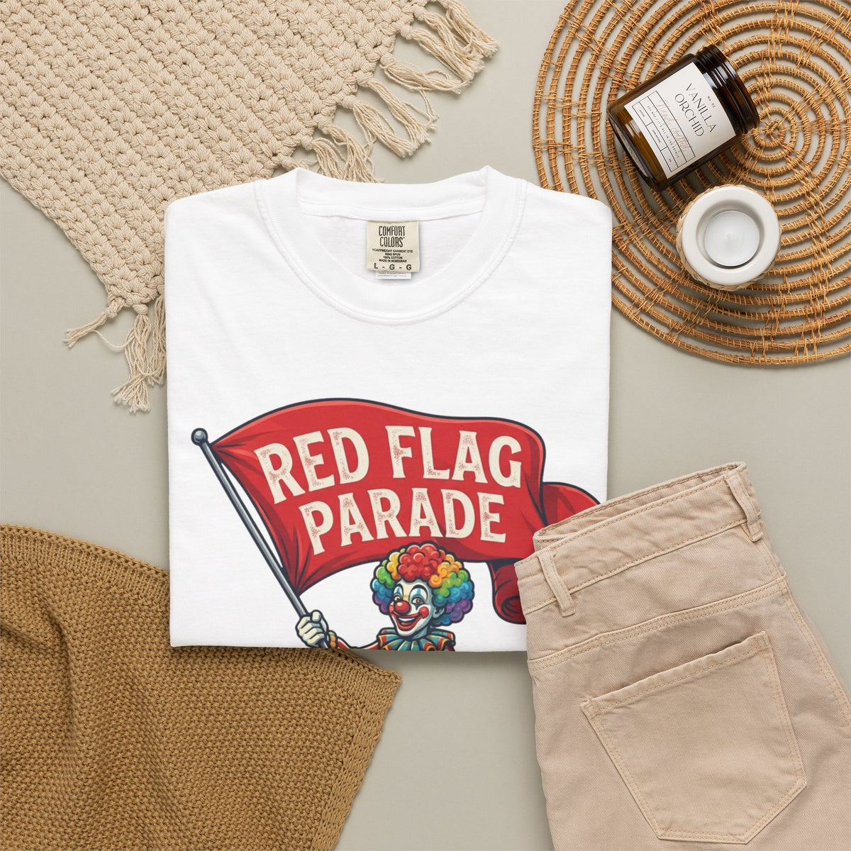 "Red Flag Parade" Unisex Garment-Dyed Tee