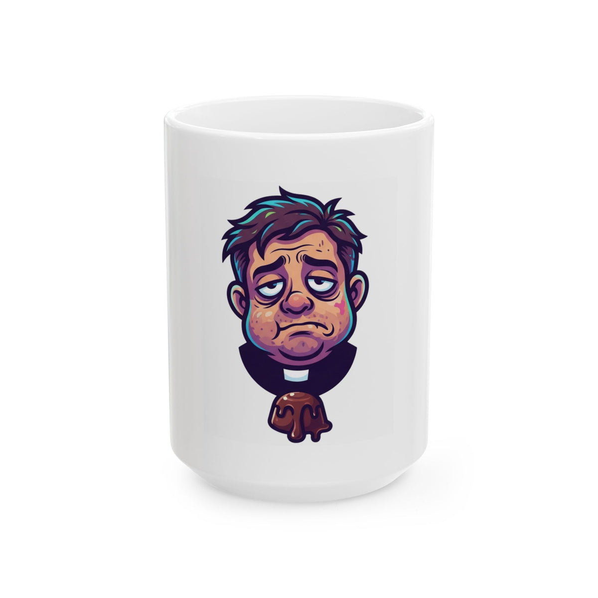 "Forgive Me Father Too Much Candy" White Ceramic Mug — Graphic