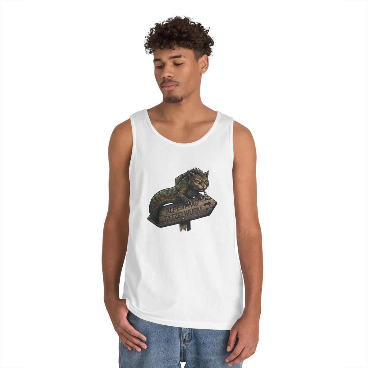 Color: White | Tatzelwurm (Alpine Europe) Tank Top
