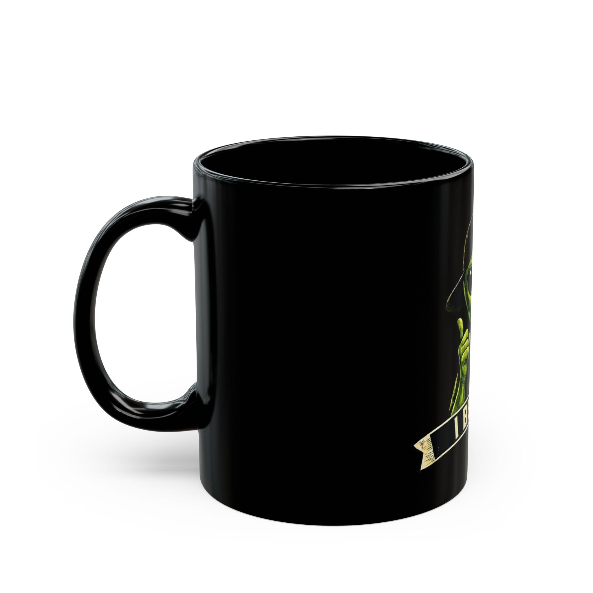 "I Believe" Black Ceramic Mug — Graphic