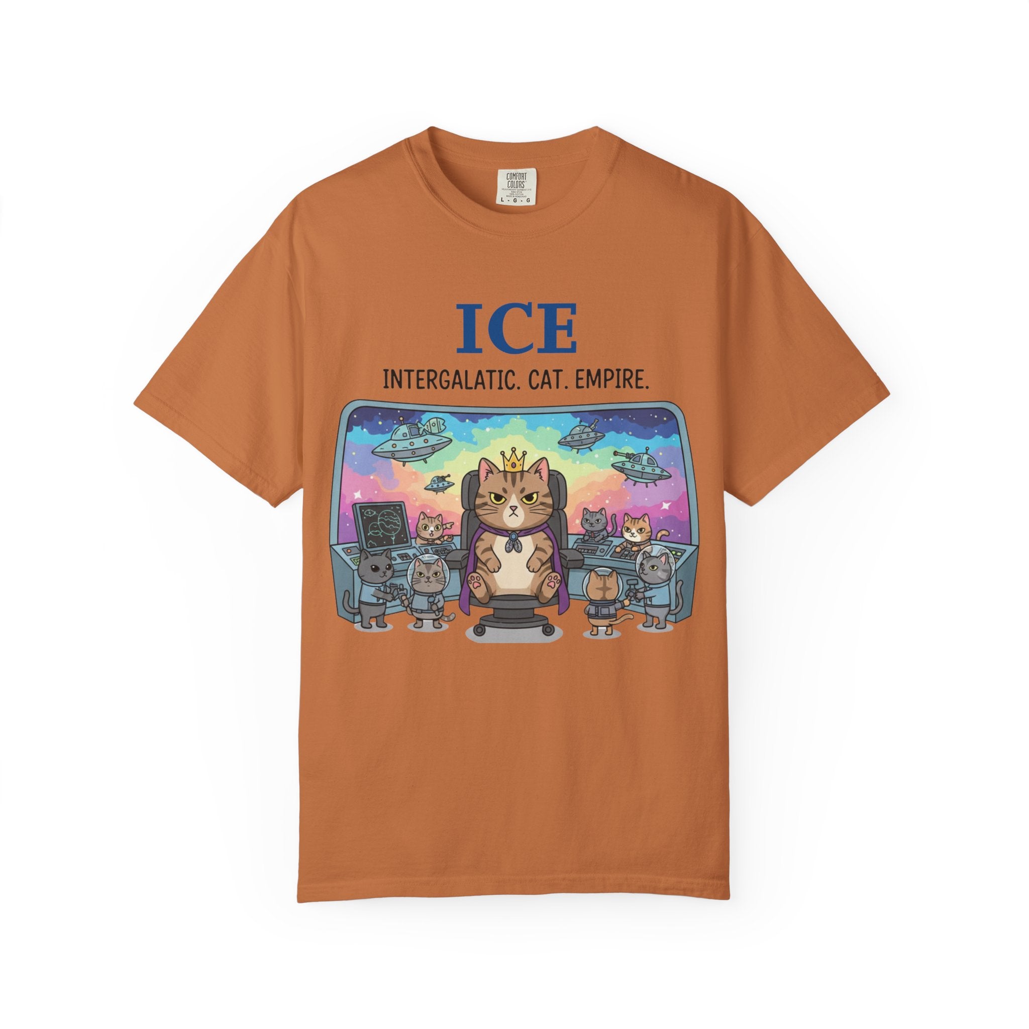 "ICE (Intergalactic Cat Empire)" Unisex Garment-Dyed T-shirt