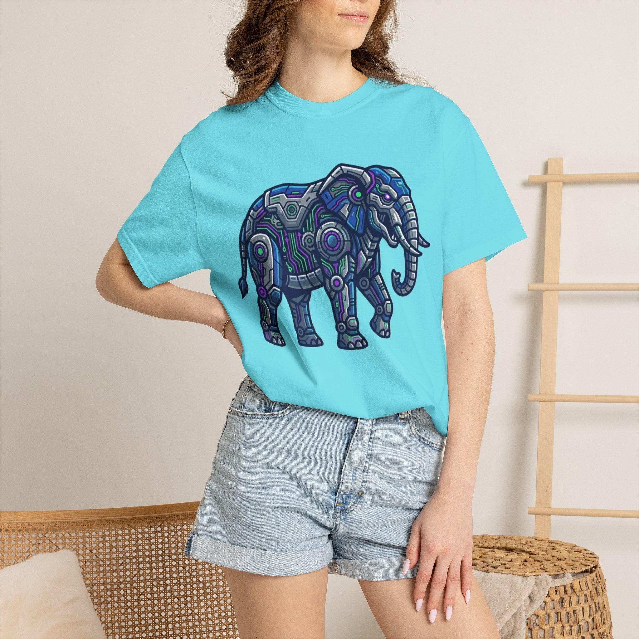 "Cyber Elephant" Unisex Garment-Dyed Tee