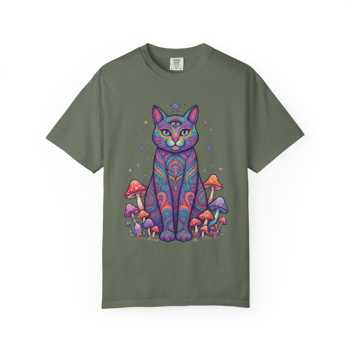 "Hippy Cat" Unisex Garment-Dyed Tee