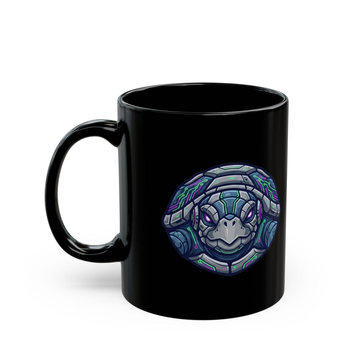 "Cyber Turtle" Black Ceramic Mug — Graphic