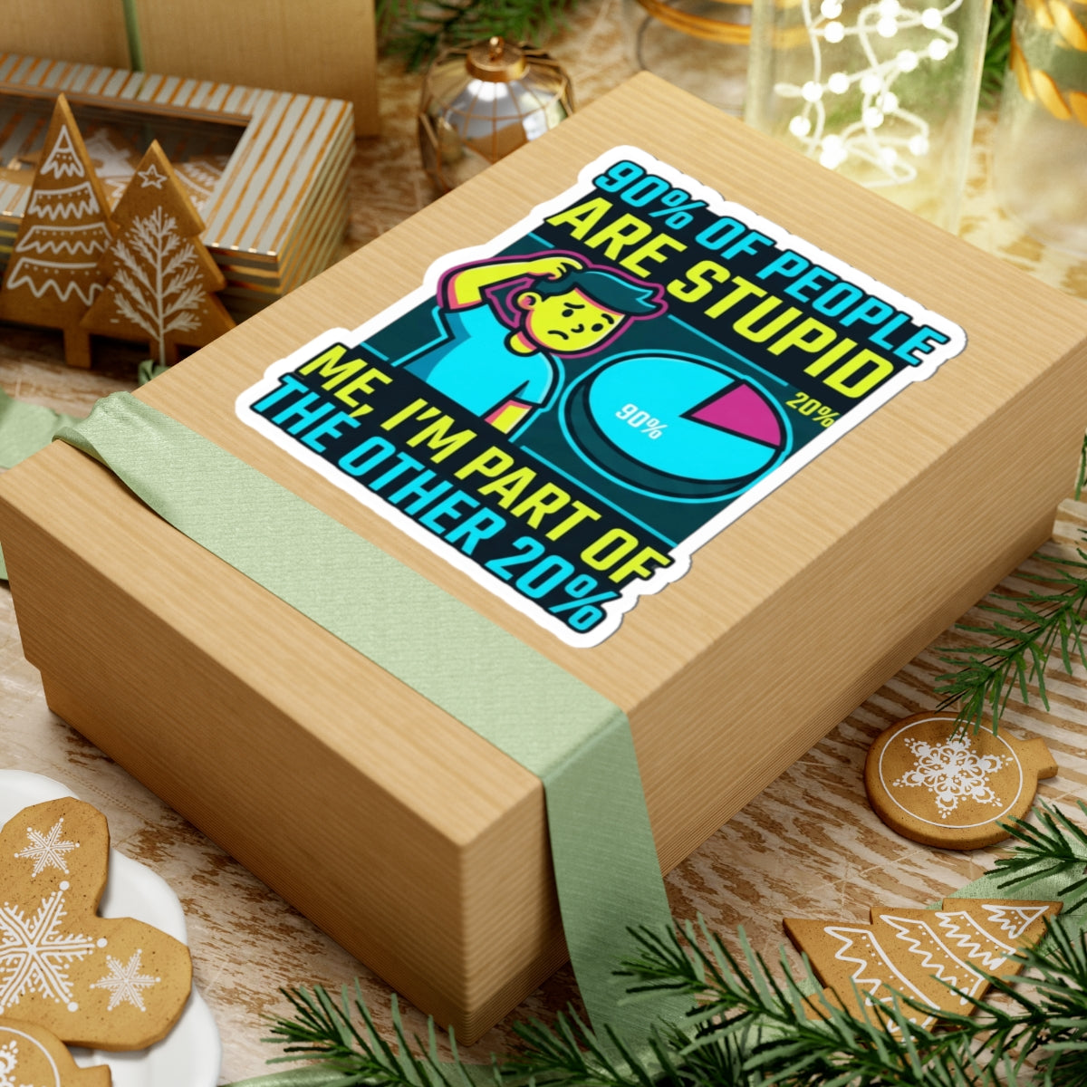"90% Of People Are Stupid" Sticker — Main