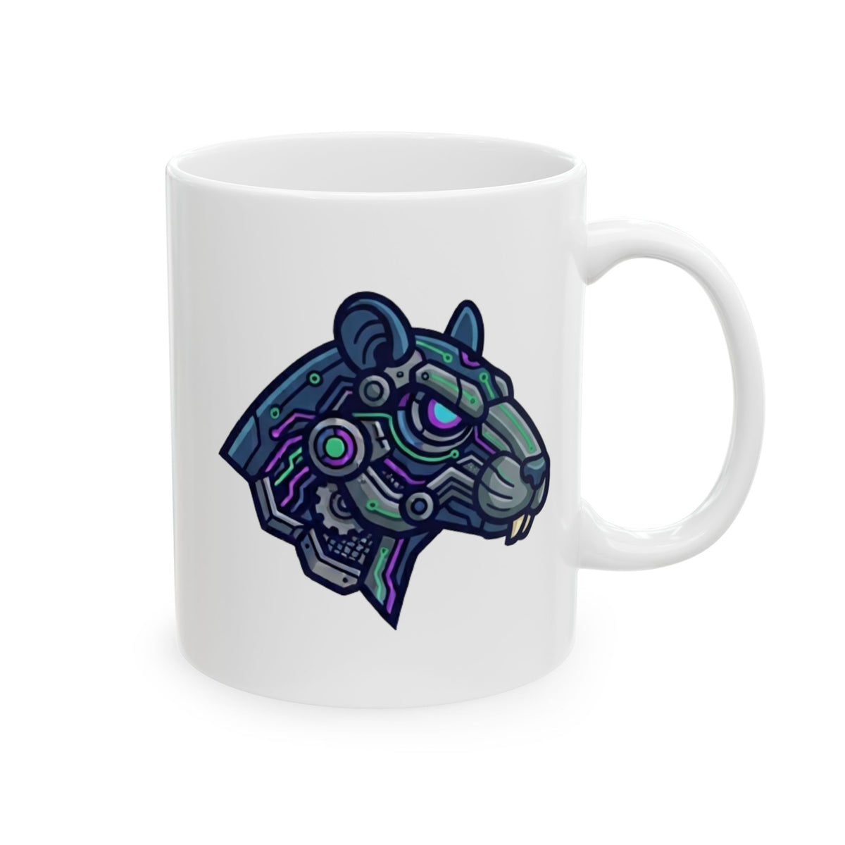 "Cyber Hamster" White Ceramic Mug — Graphic