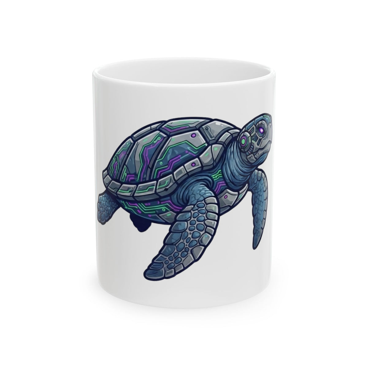"Cyber Turtle" White Ceramic Mug