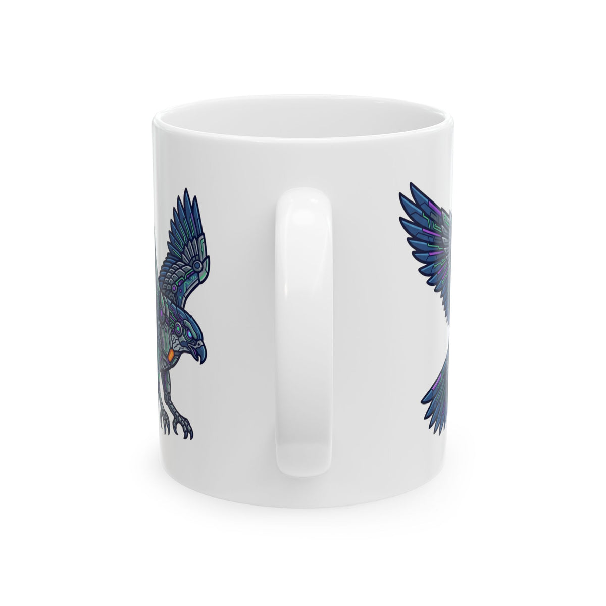 "Cyber Eagle" White Ceramic Mug
