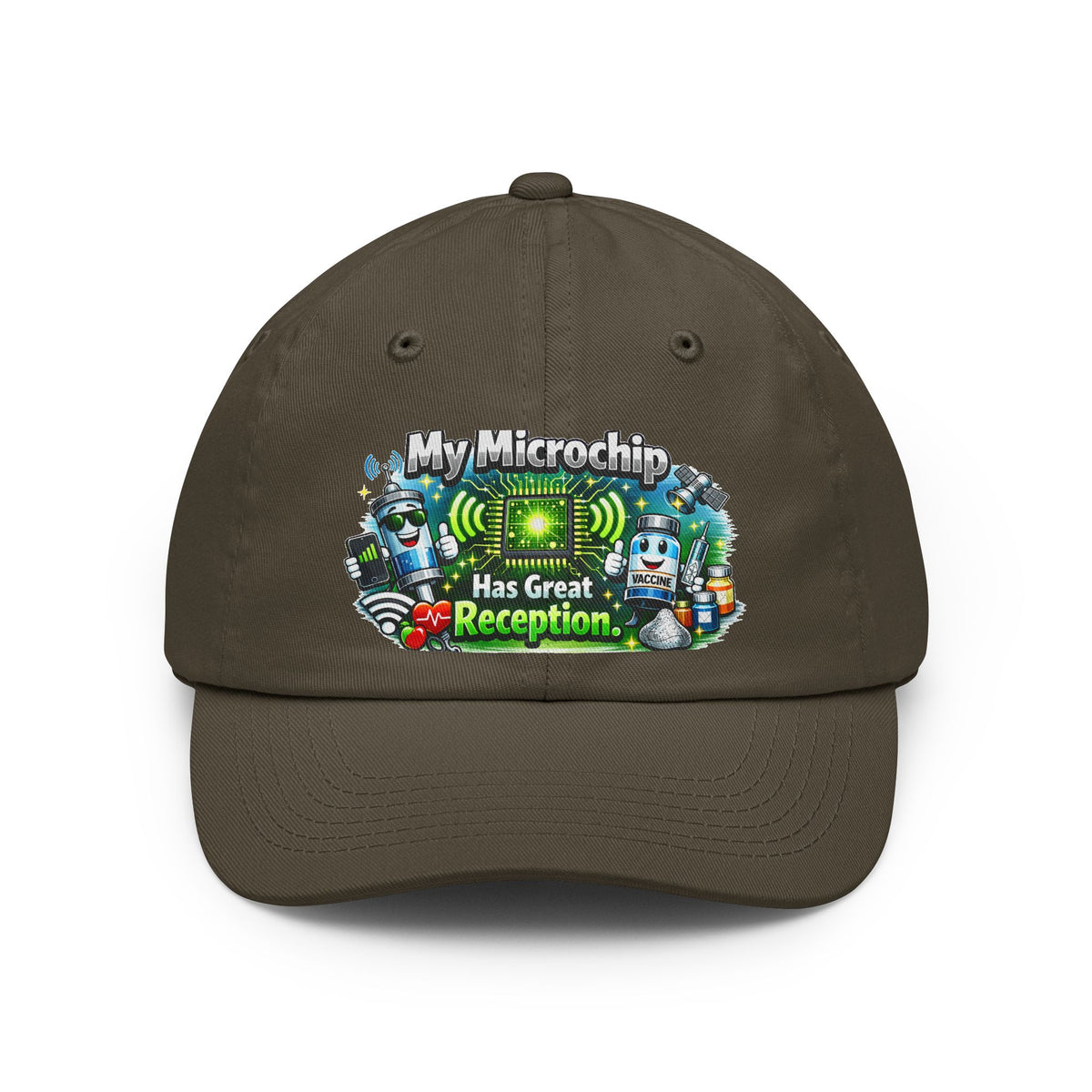 Color: Olive | Great Reception Microchip | Dad Hat — AttitudeShirts