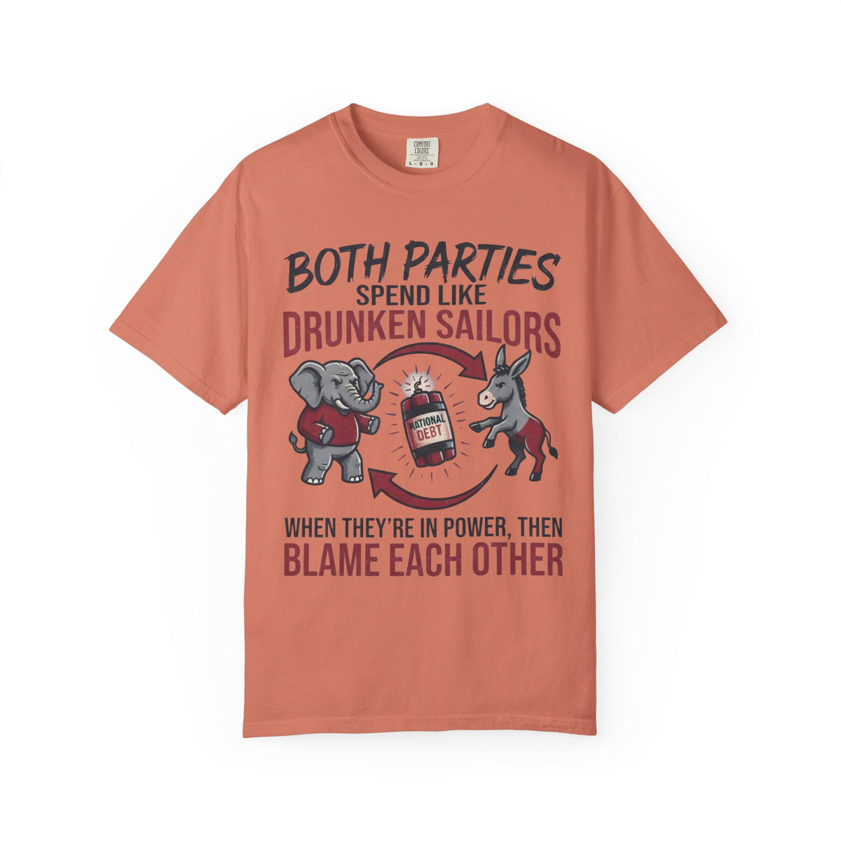 Color: Terracotta | Protest Series - Audit The Spending Unisex Garment-Dyed Tee