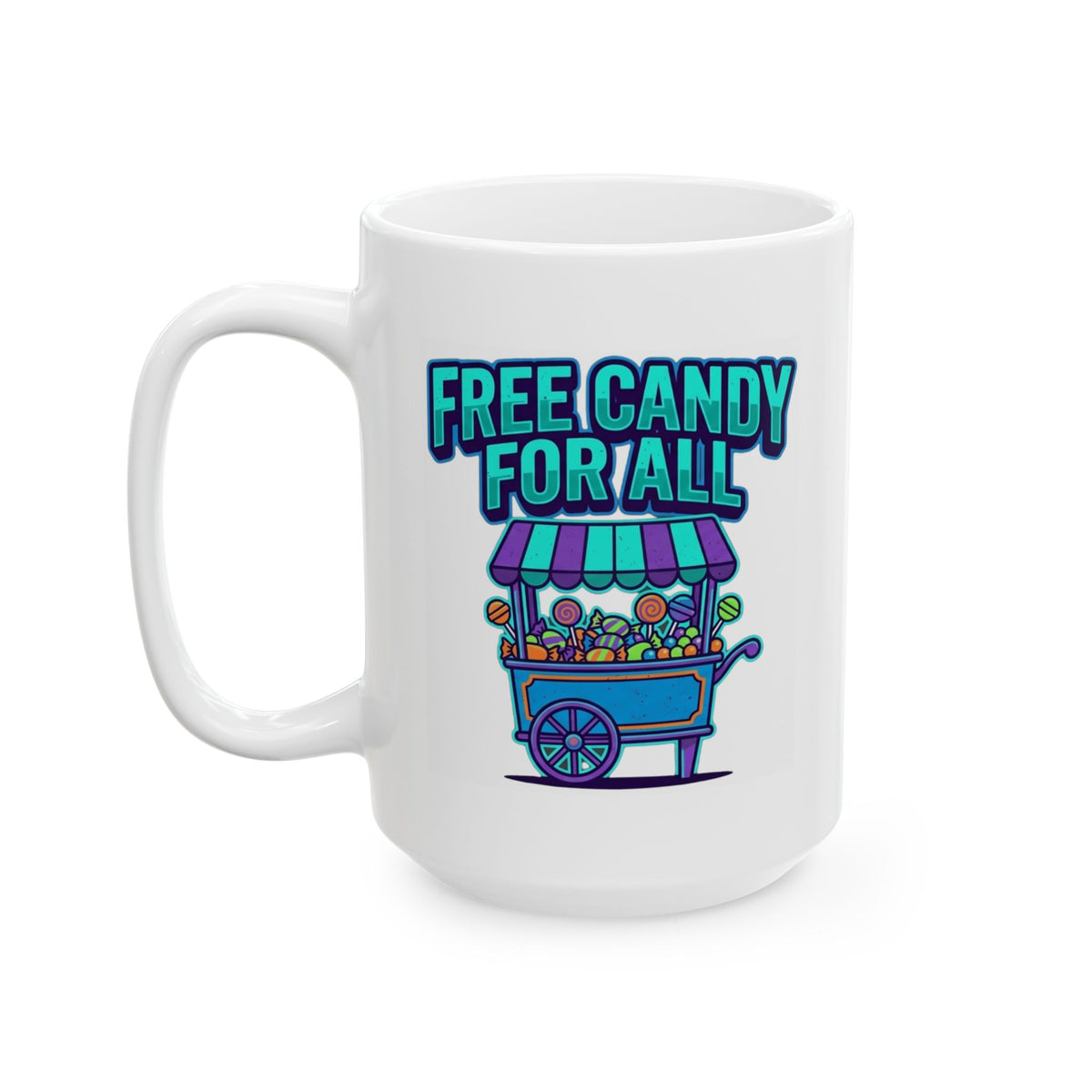 "Free Candy For All" White Ceramic Mug