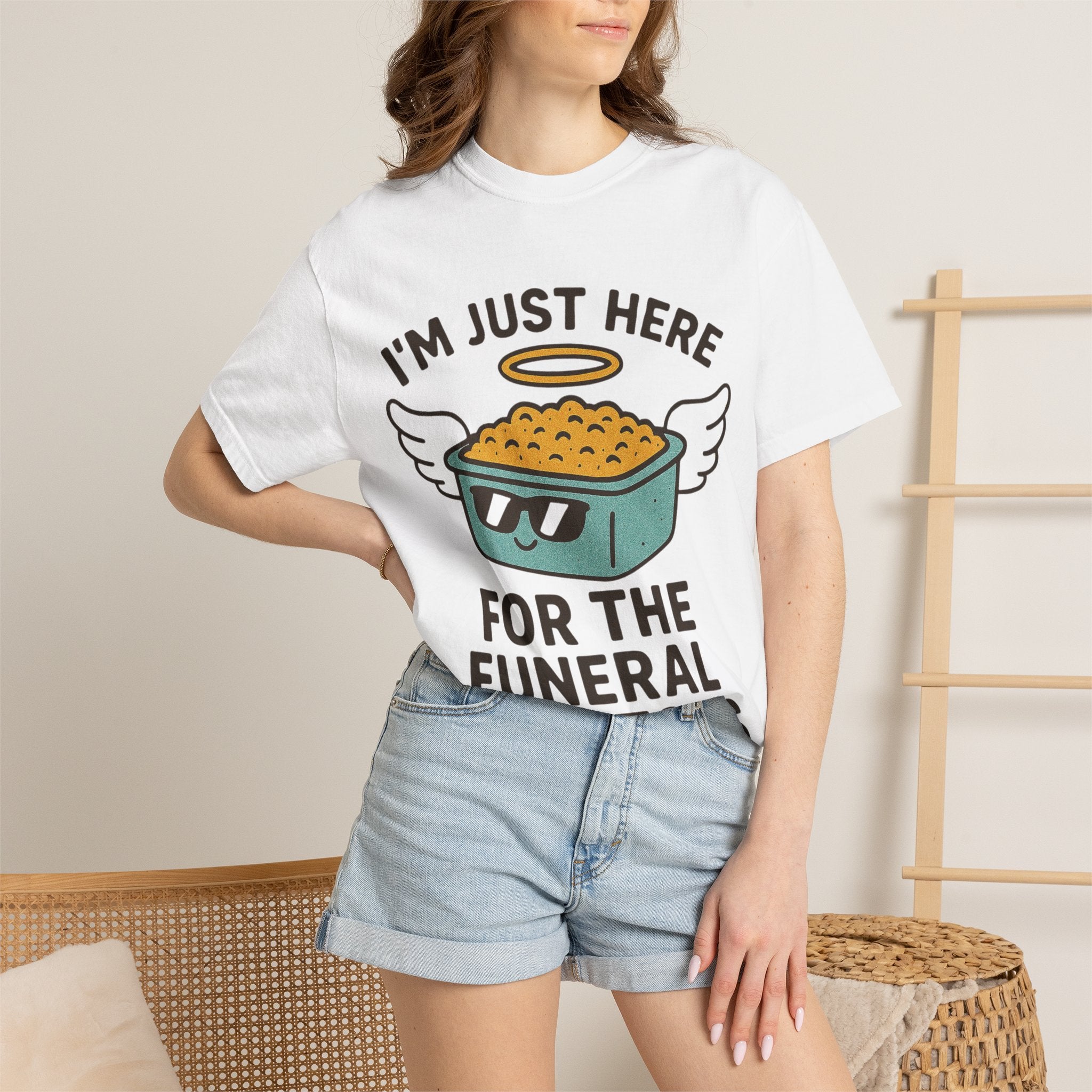 "I'm Just Here for the Funeral Potatoes"  Unisex Garment-Dyed T-shirt