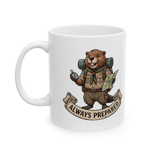 "Always Prepared" White Ceramic Mug