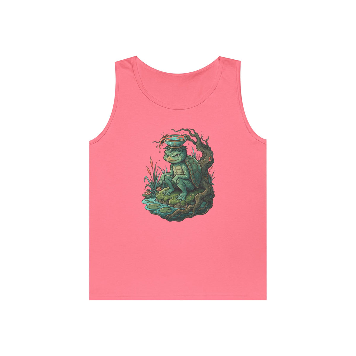 Color: Safety Pink | Kappa (Japanese Folklore) Tank Top