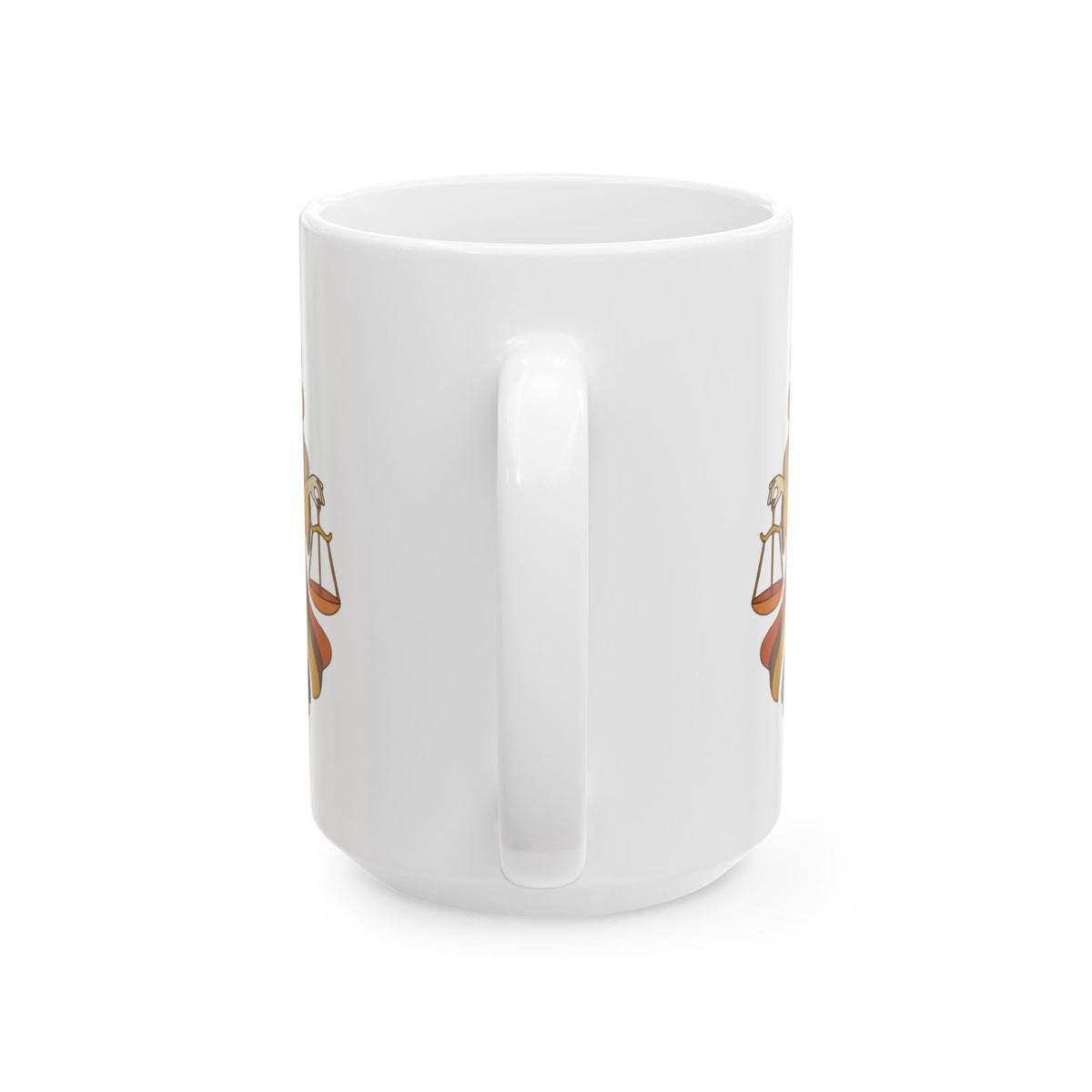 "Retro Mascot Groovy Libra" White Ceramic Mug — Graphic
