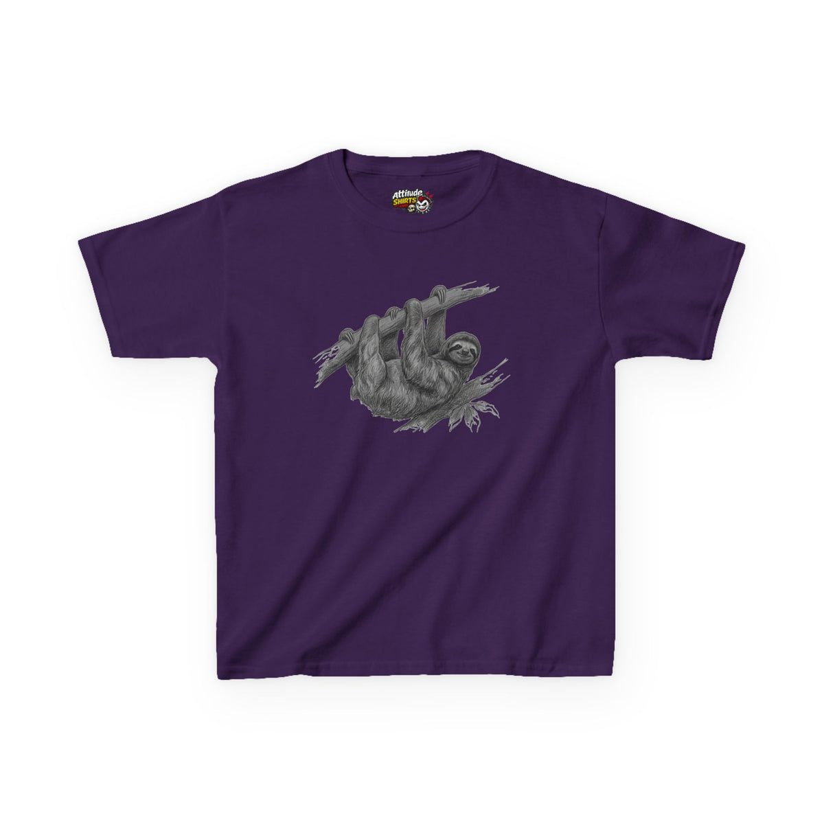 "Pencil Sketch Art Sloth" Kids Tee