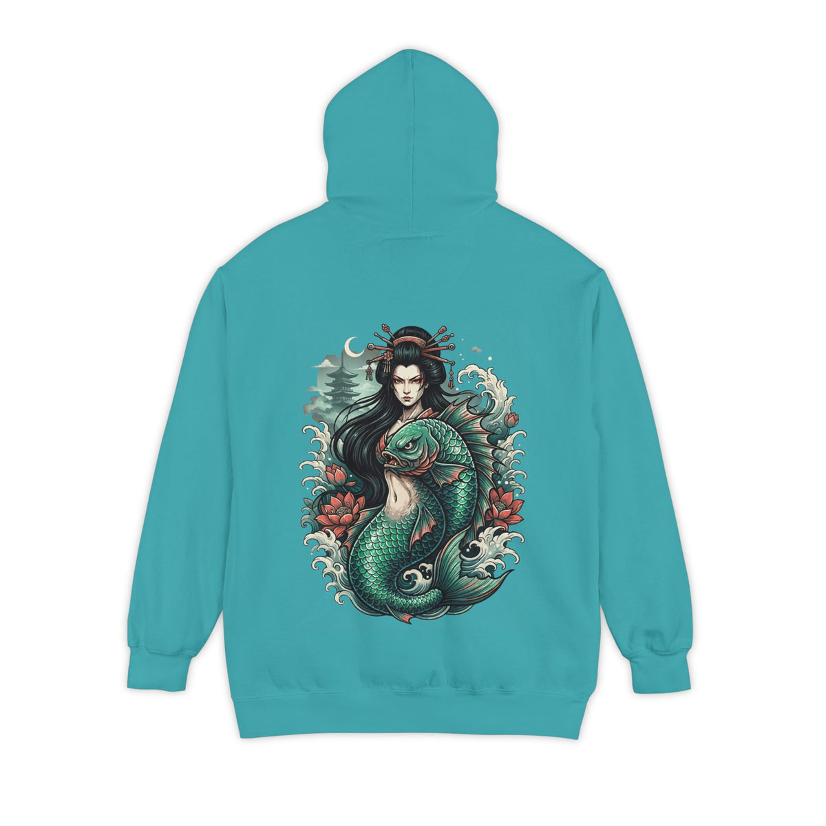 Color: Seafoam | Ningyo (Japanese Folklore) Garment-Dyed Hoodie