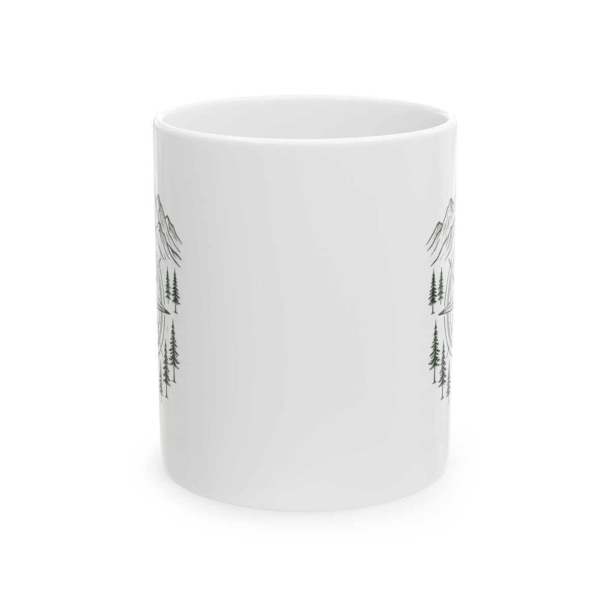 "Compass" White Ceramic Mug