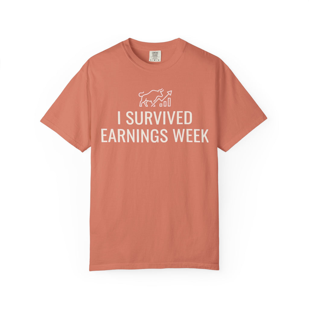 "I Survied Earnings Week" Unisex Garment-Dyed Tee