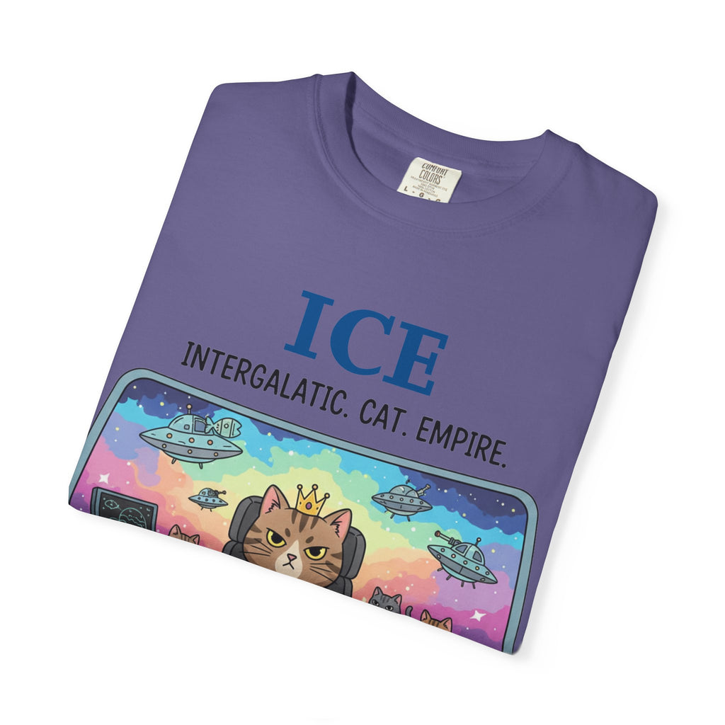 "ICE (Intergalactic Cat Empire)" Unisex Garment-Dyed T-shirt