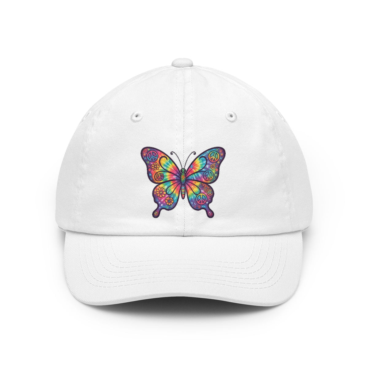 Color: White | Hippy Butterfly Dad Hat