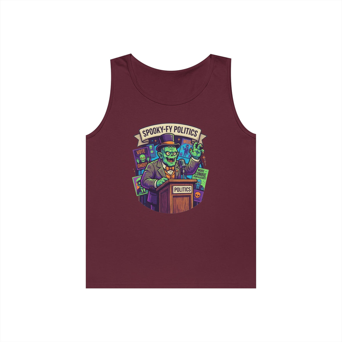 Color: Maroon | Spooky-Fy Politics Tank Top