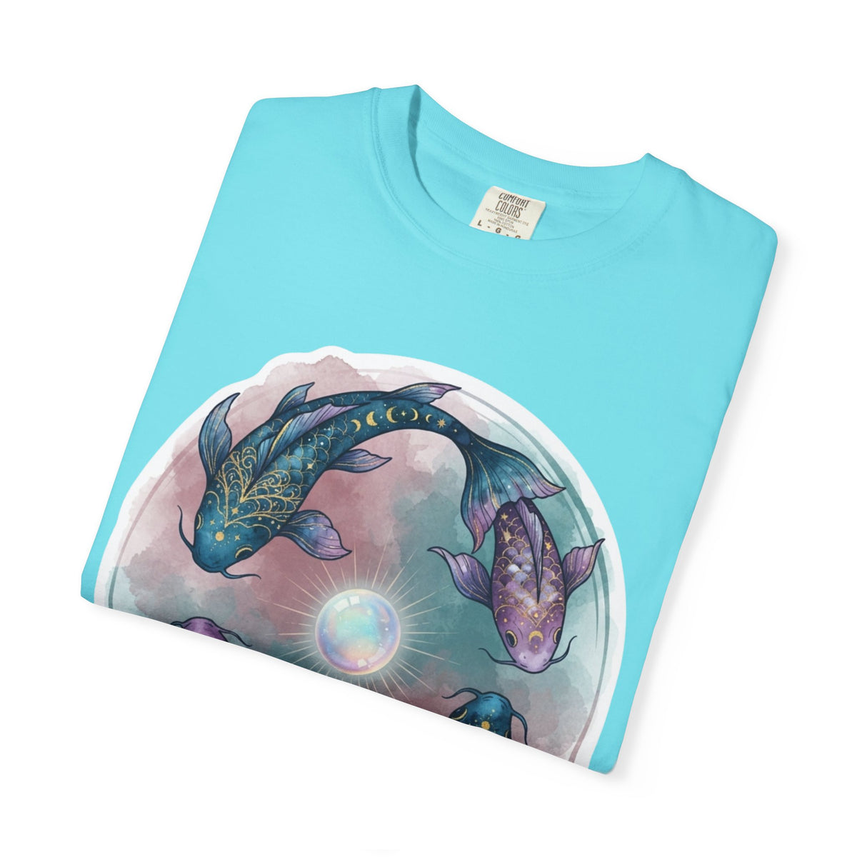 "Pisces The Infinite Fish" Unisex Garment-Dyed Tee