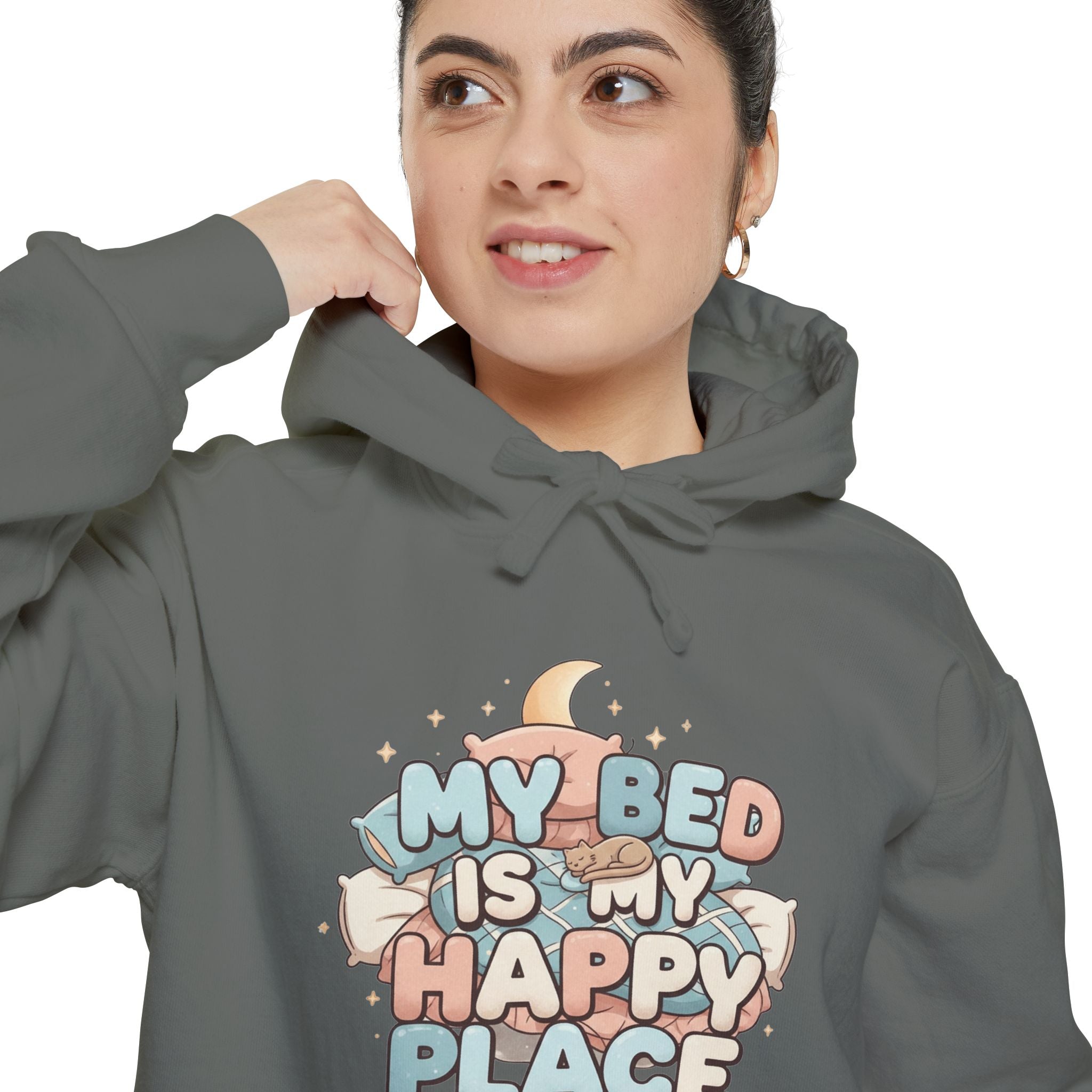 Bed > People: A Love Story | Garment-Dyed Hoodie — AttitudeShirts