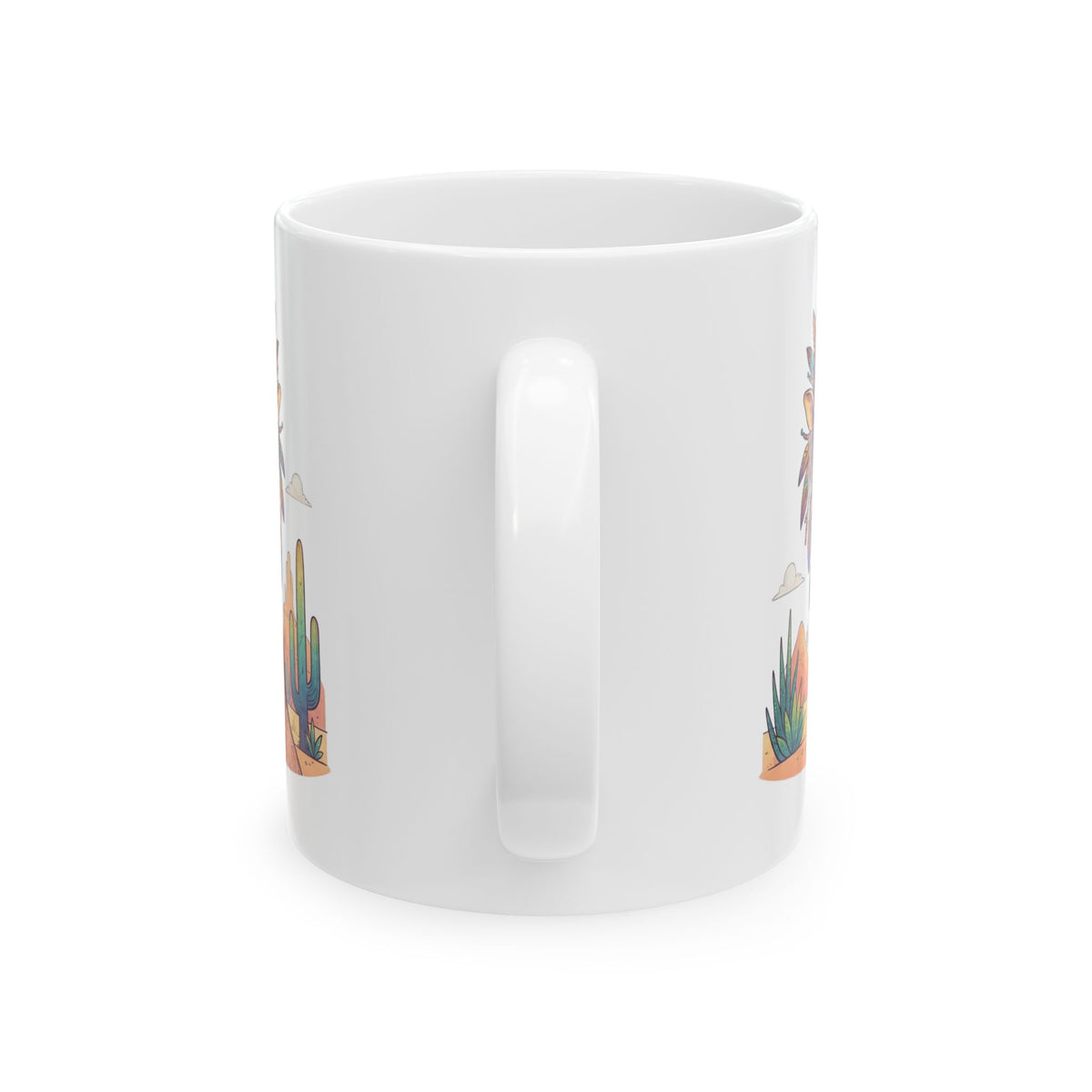 "Hippy Giraffe" White Ceramic Mug