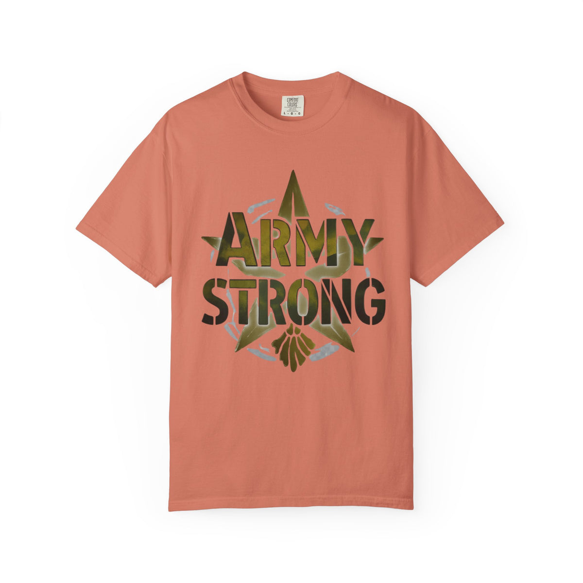 Color: Terracotta | Army Strong-2 Unisex Garment-Dyed T-shirt