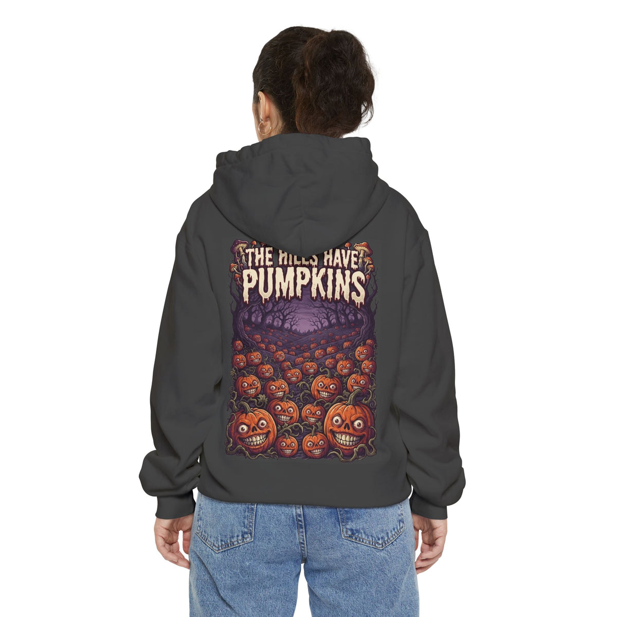 Color: Pepper | The Hills Have Pumpkins Garment-Dyed Hoodie