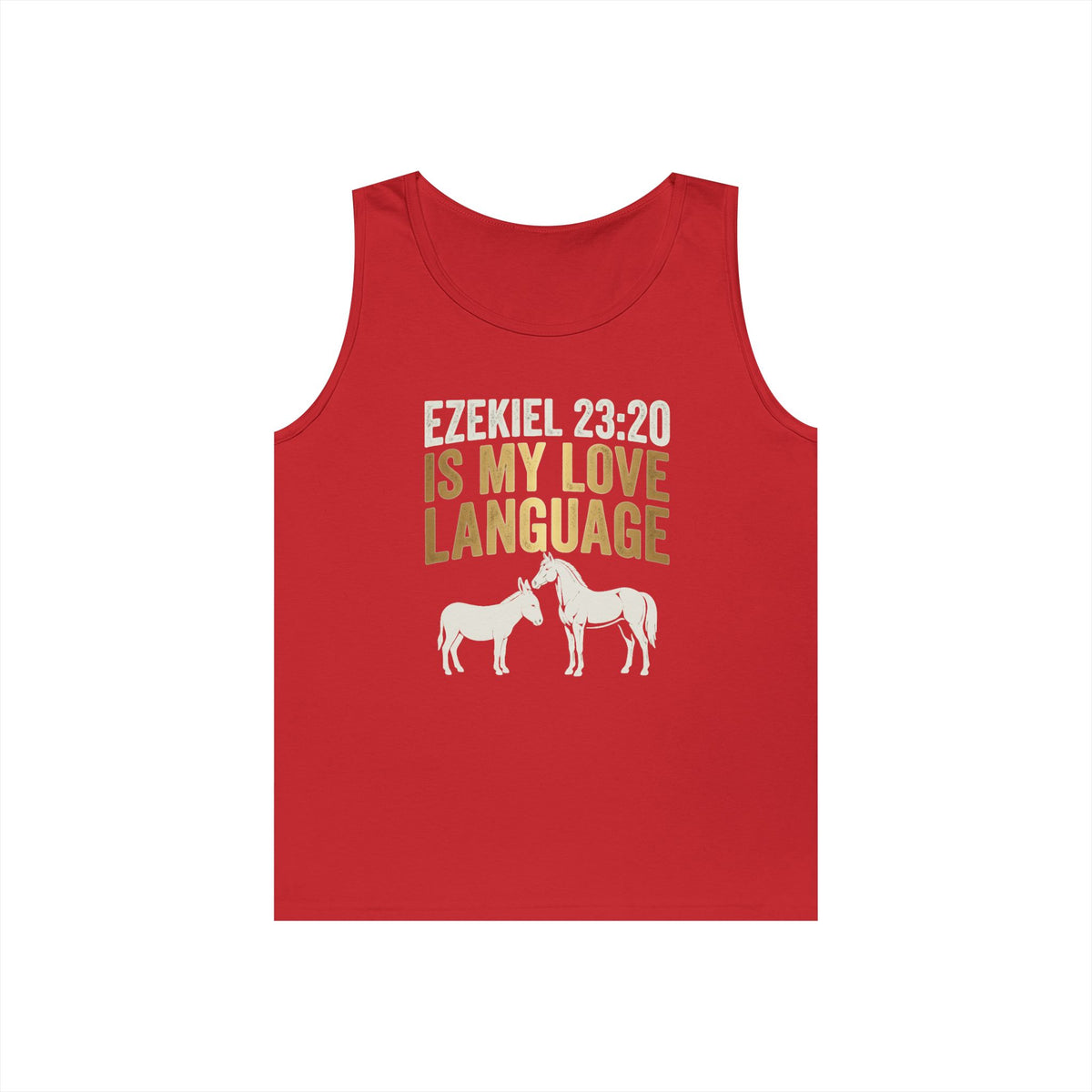 Color: Red | Good Book Series Ezekiel 23 20 Love Language Tank Top