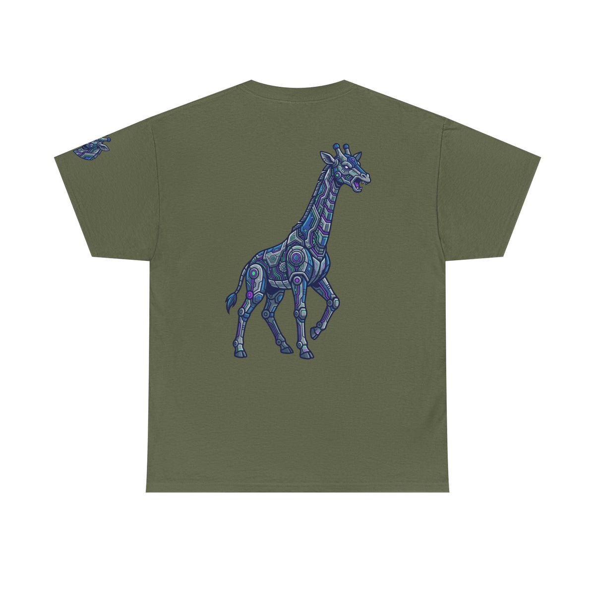 Color: Military Green | Cyber Giraffe Premium Graphic Tee