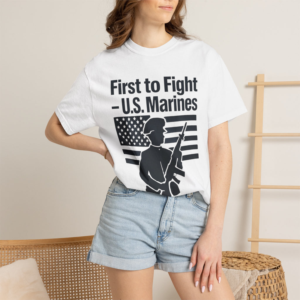 "First to Fight" Unisex Garment-Dyed T-shirt