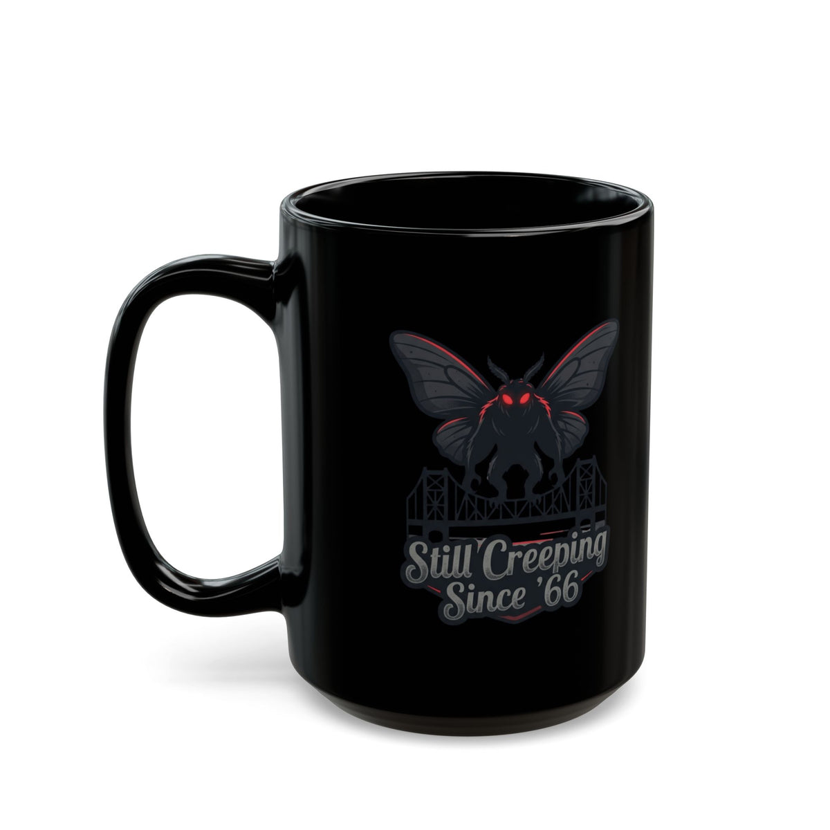 "Mothman (West Virginia, USA)" Black Ceramic Mug