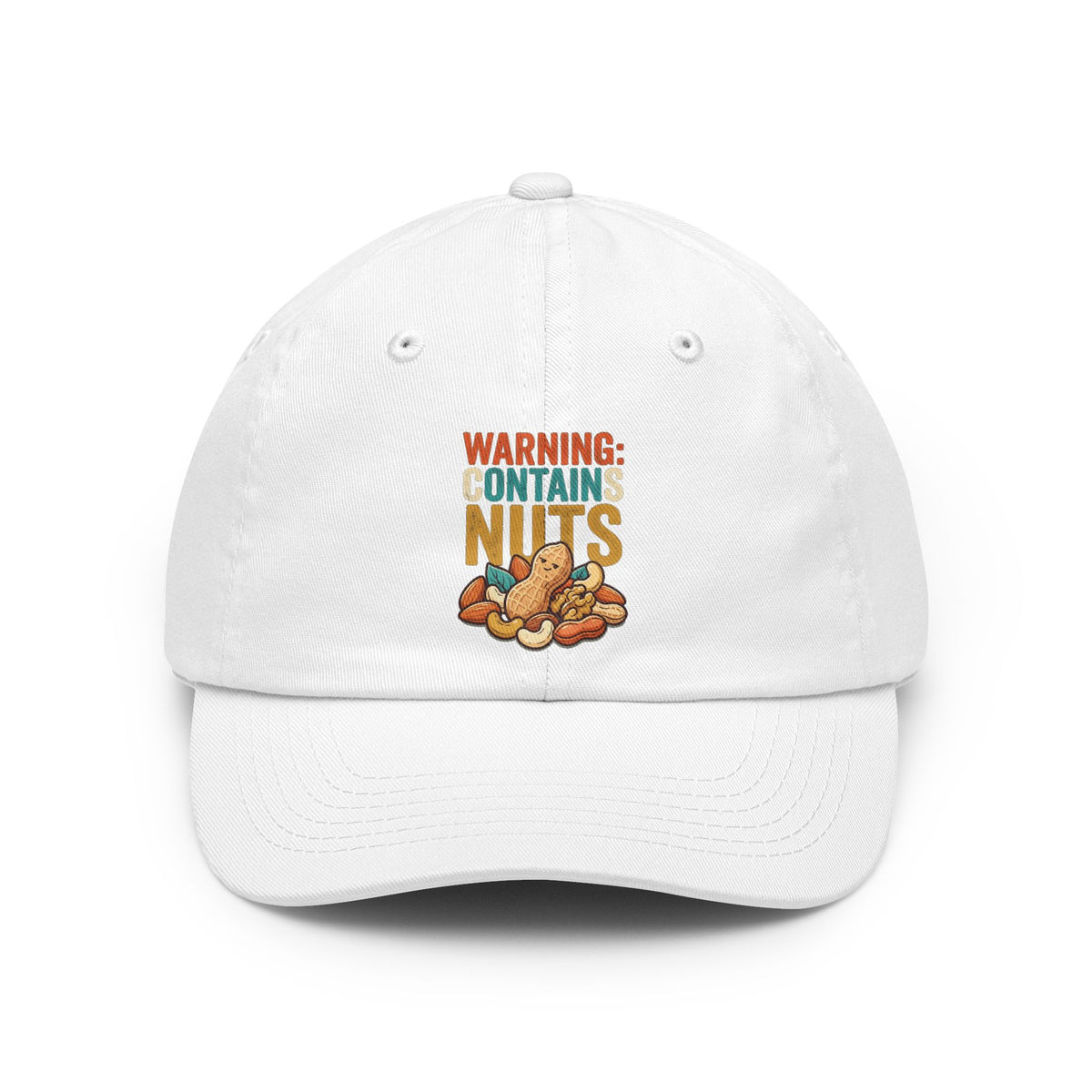 Color: White | Warning Contains Nuts Dad Hat