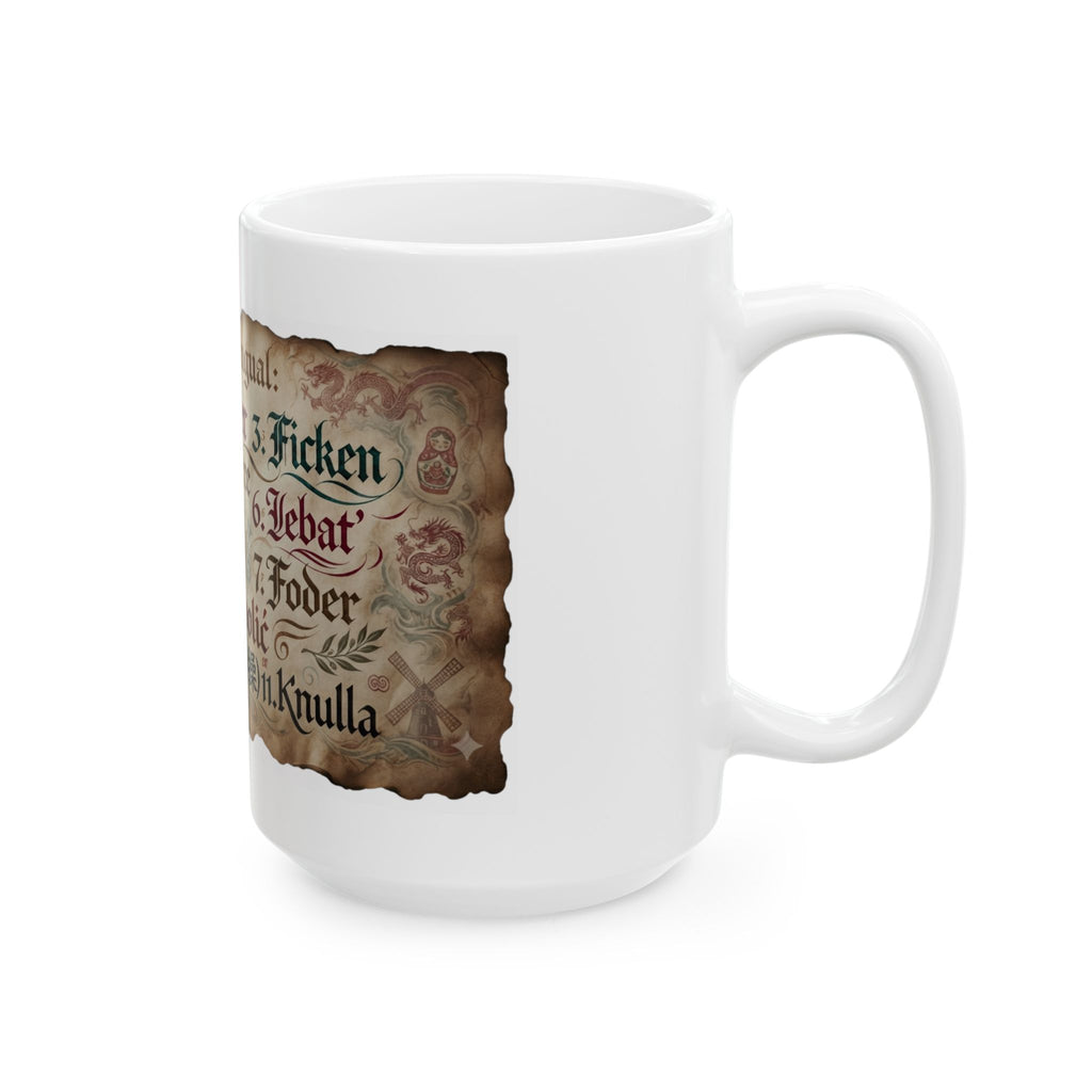 "Multilingual" White Ceramic Mug