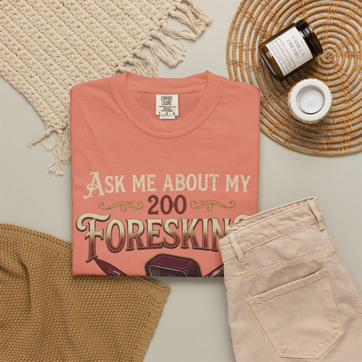 "Good Book Series 200 Foreskins" Unisex Garment-Dyed Tee