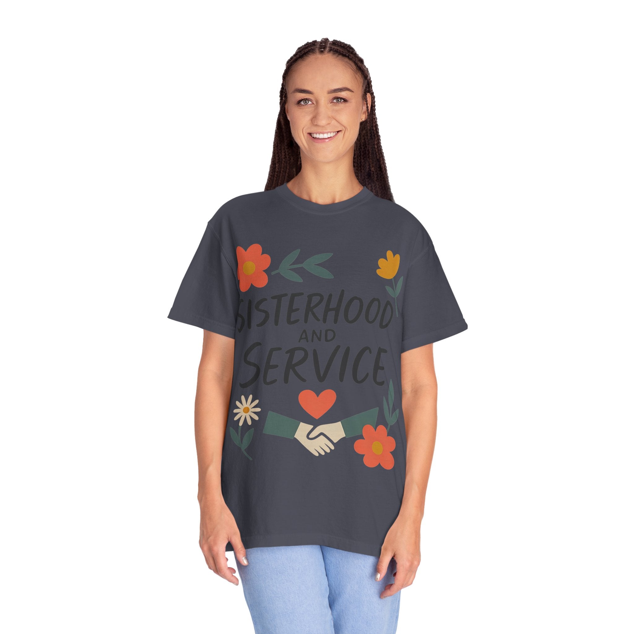 "Sisterhood and Service" Unisex Garment-Dyed T-shirt