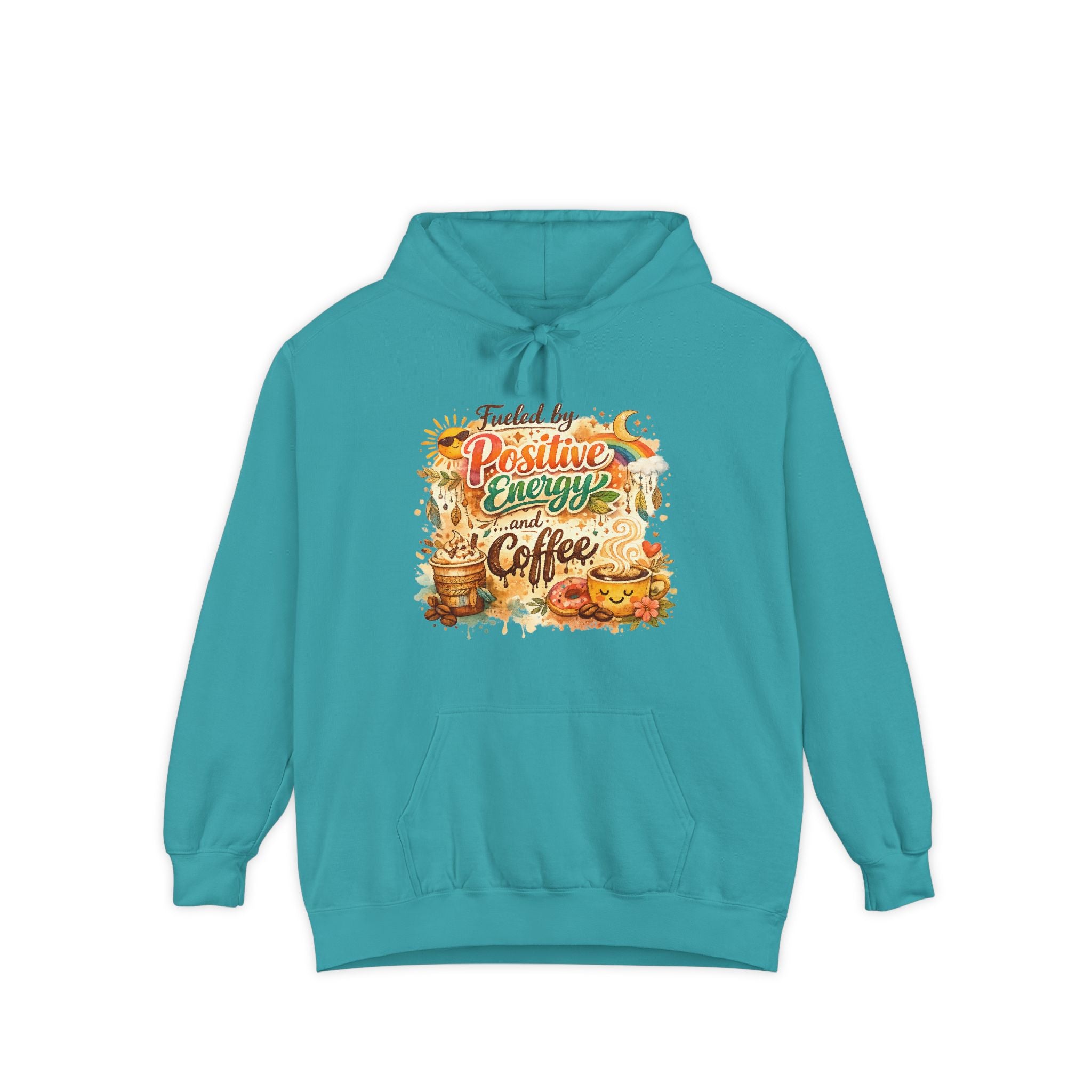 Positive Energy (It's Just Coffee) | Garment-Dyed Hoodie — AttitudeShirts