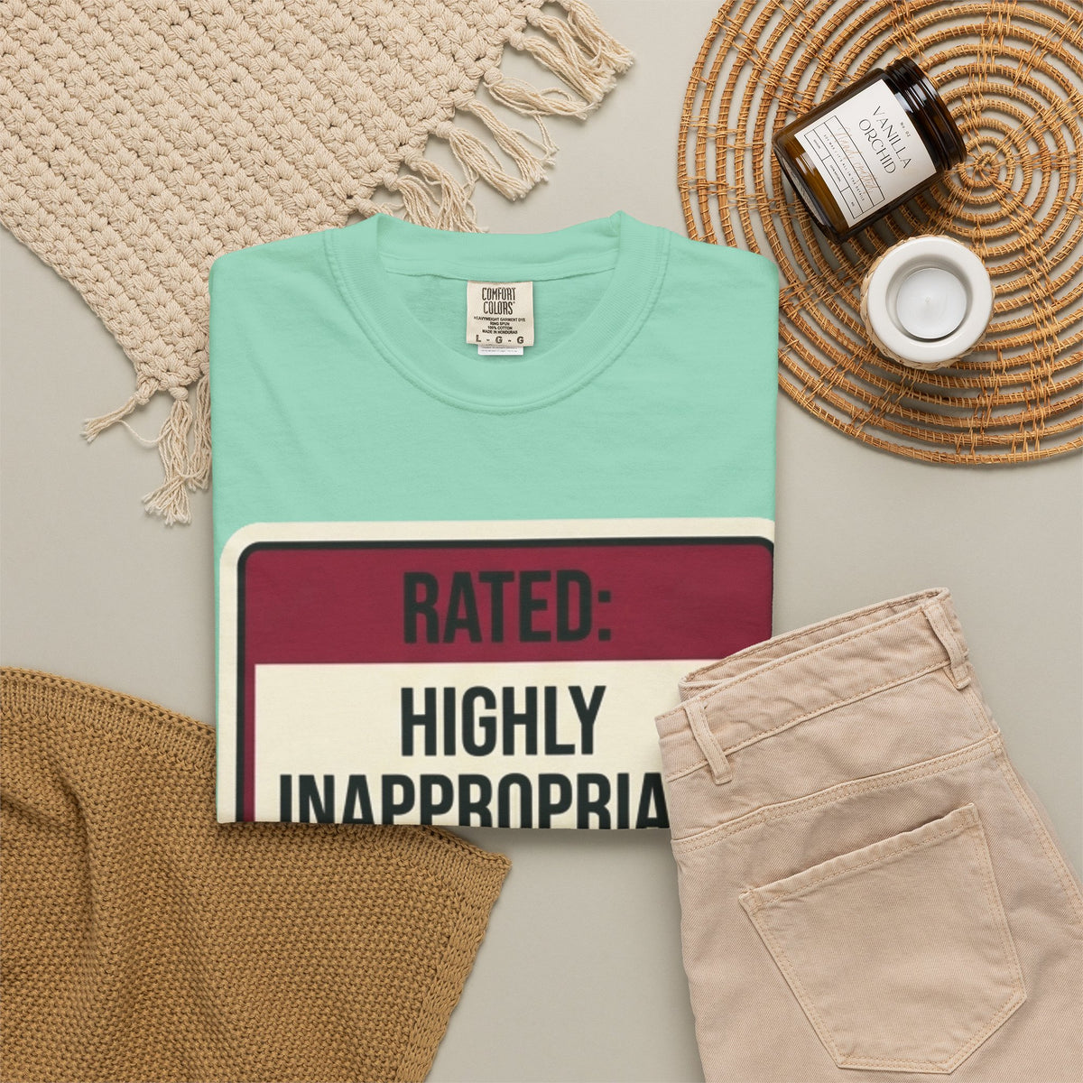 Good Book Series Highly Inappropriate Unisex Garment-Dyed Tee