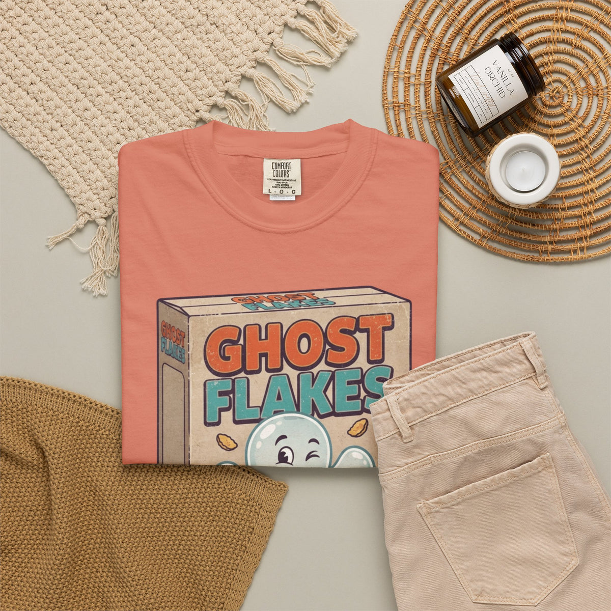 "Ghost Flakes" Unisex Garment-Dyed Tee