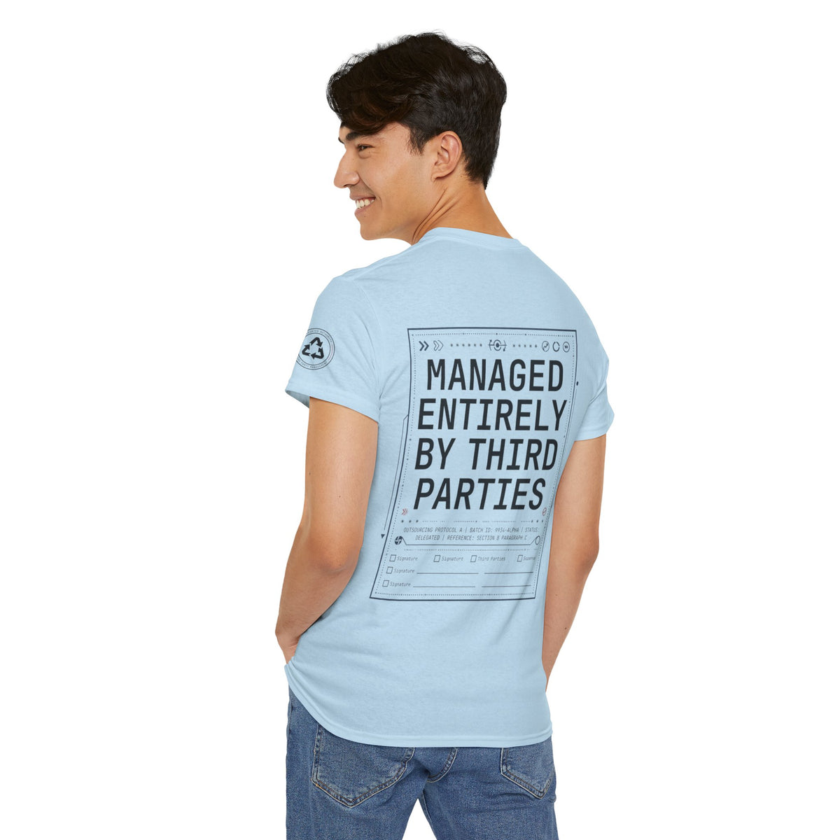 Color: Light Blue | Managed Entirely By Third Parties Premium Graphic Tee
