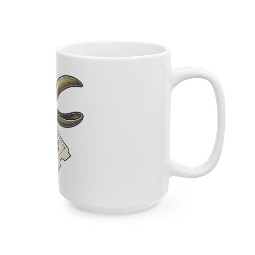 "One-Way Ticket Brewery" White Ceramic Mug — Graphic