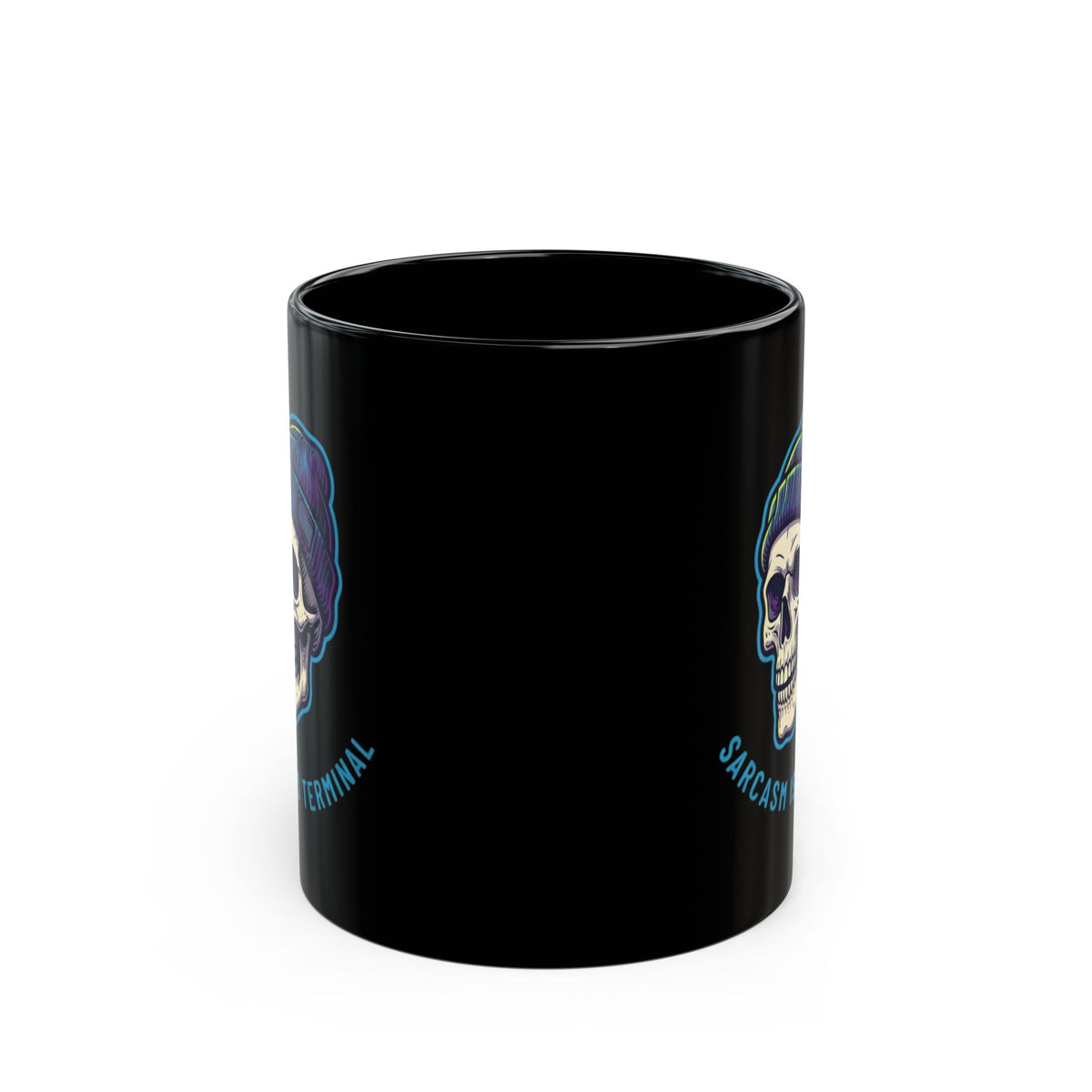 "Cancer Sucks But My Sarcasm Is Terminal" Black Ceramic Mug — Graphic