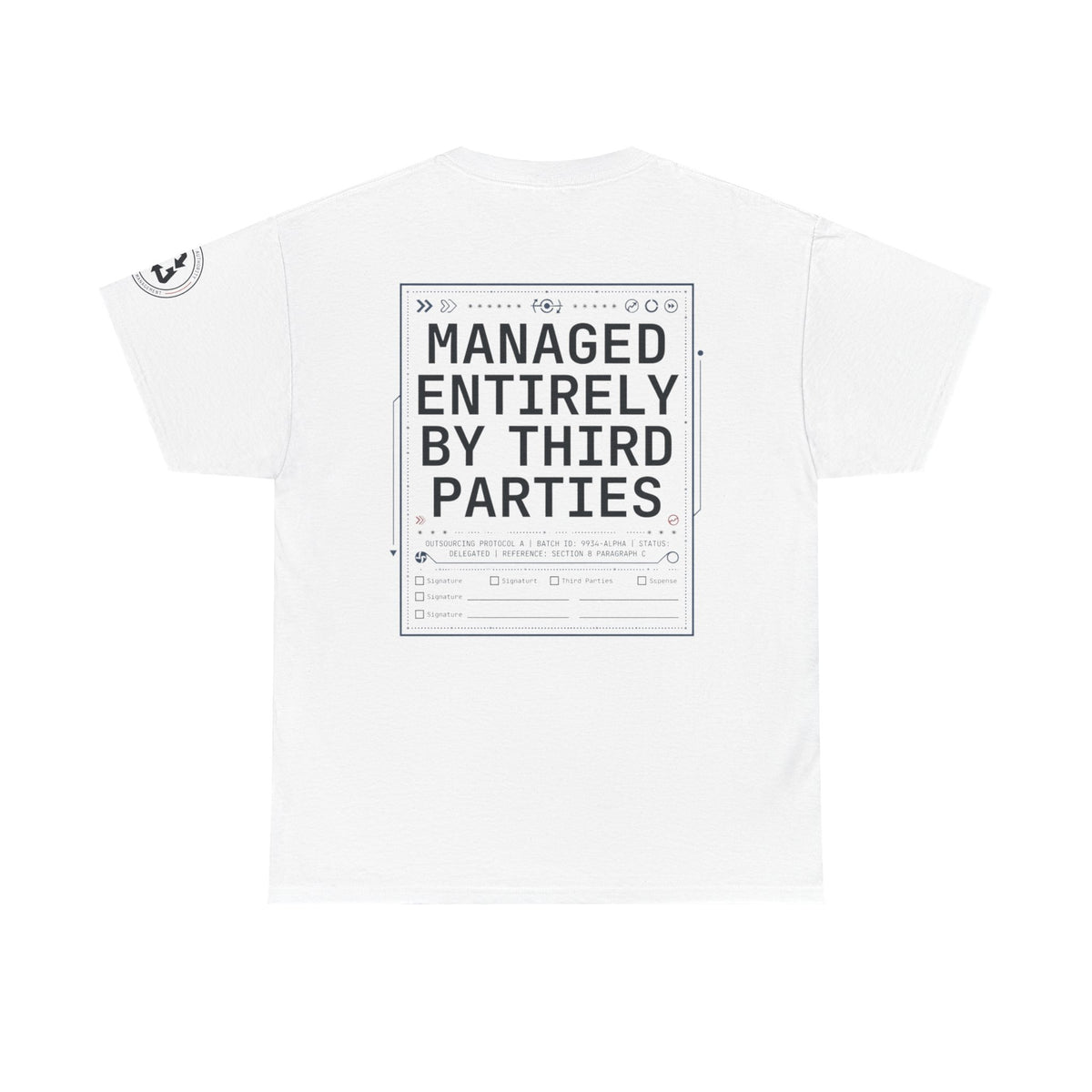 Color: White | Managed Entirely By Third Parties Premium Graphic Tee