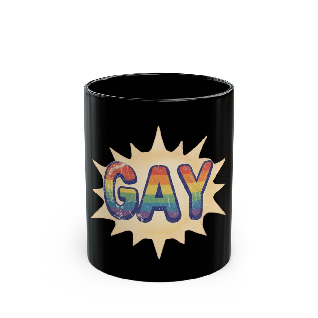 "Jesus is Gay For Me" Black Ceramic Mug — Graphic